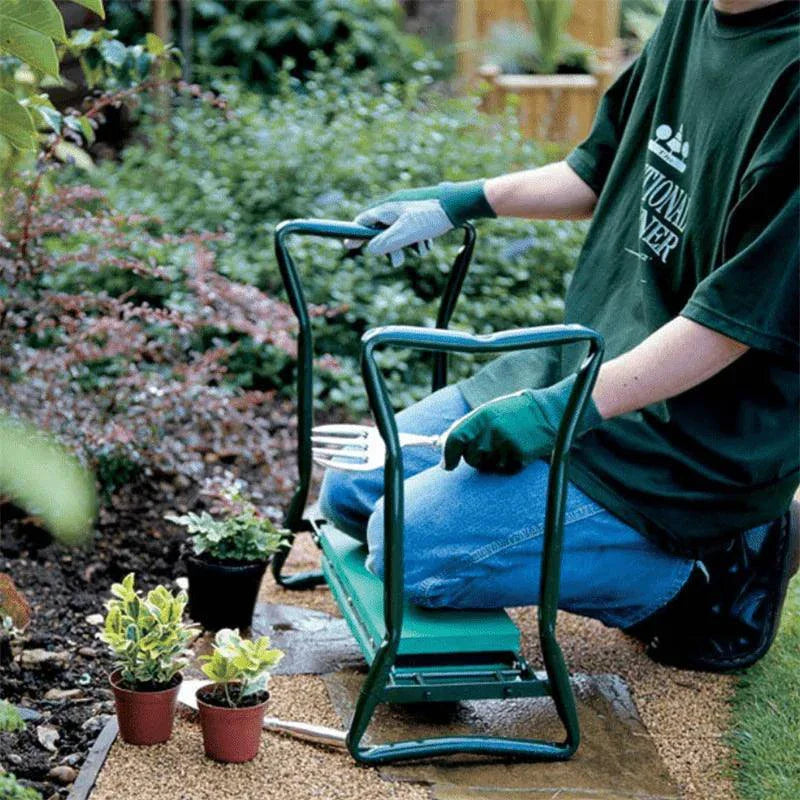 Comfort Gardener Kneeler Ergonomic Foldable Garden Stool For Knees And Back